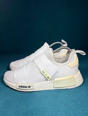 Adidas NMD R1 Strap Womens Size 7.5 White Slip On Sneakers Shoes GW5699